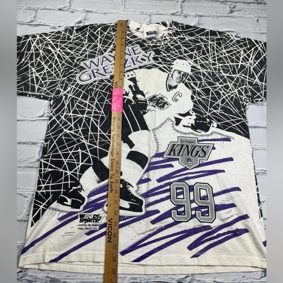 Vintage 1992 Wayne Gretzky LA Kings AOP Woodys Sports T-Shirt Men’s Sz XL (L) - Picture 6 of 11